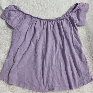 purple off the shoulder top